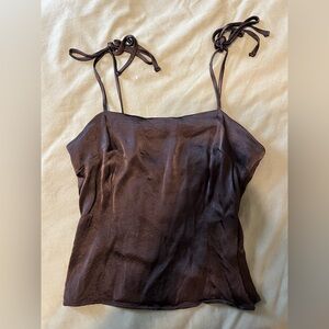 Topshop Satin Black Tanktop